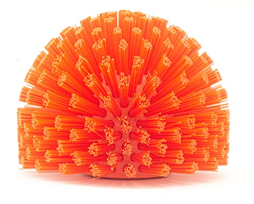 SPARTA Industrial Tank Brush Head Pipe Brush Head, Drain Brush with 3/4" Thread Hole (Handle Not Included) for Commercial Use, Plastic, 5 x 3.9 Inches, Orange - (Pack of 1)
