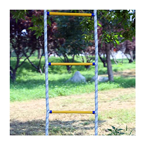 Scala antincendio di emergenza, 10 m, in corda di sicurezza, resistente, per edifici a 2 e 6 piani, scala in nylon per interni ed esterni, con ganci, supporta fino a 420 kg