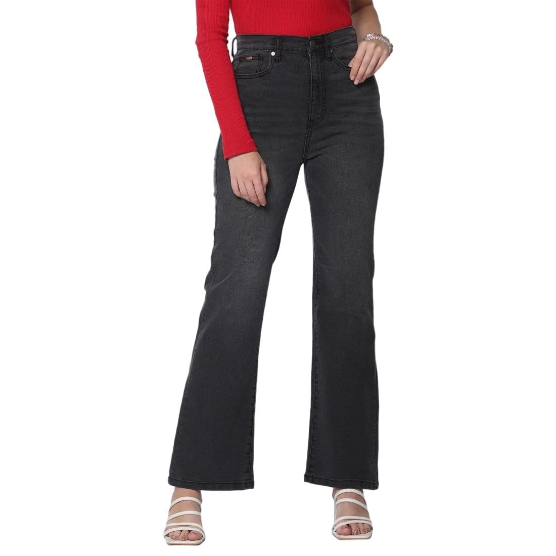 flying machine Women's Bootcut Fit Jeans| Solid | Ultra-high Rise | Stretchable | Jeans for Woman-picture-33