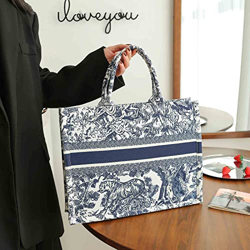 Bolso tote de lujo fashion de algodón y lino miniatura 6