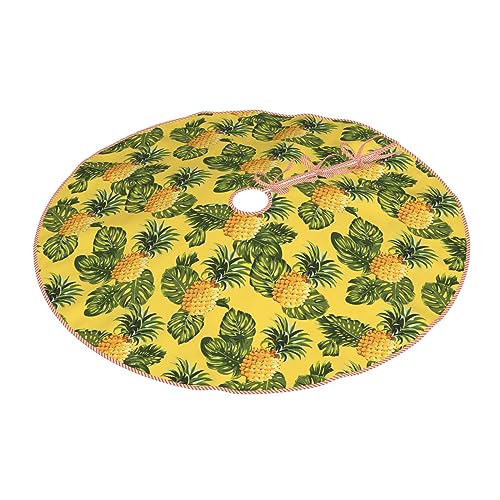 Jupe de sapin de Noël imprimée ananas jaune tapis de sapin intérieur extérieur - 3