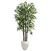Nearly Natural 6â€™ Parlour Artificial Palm White Planter Silk Trees, Green