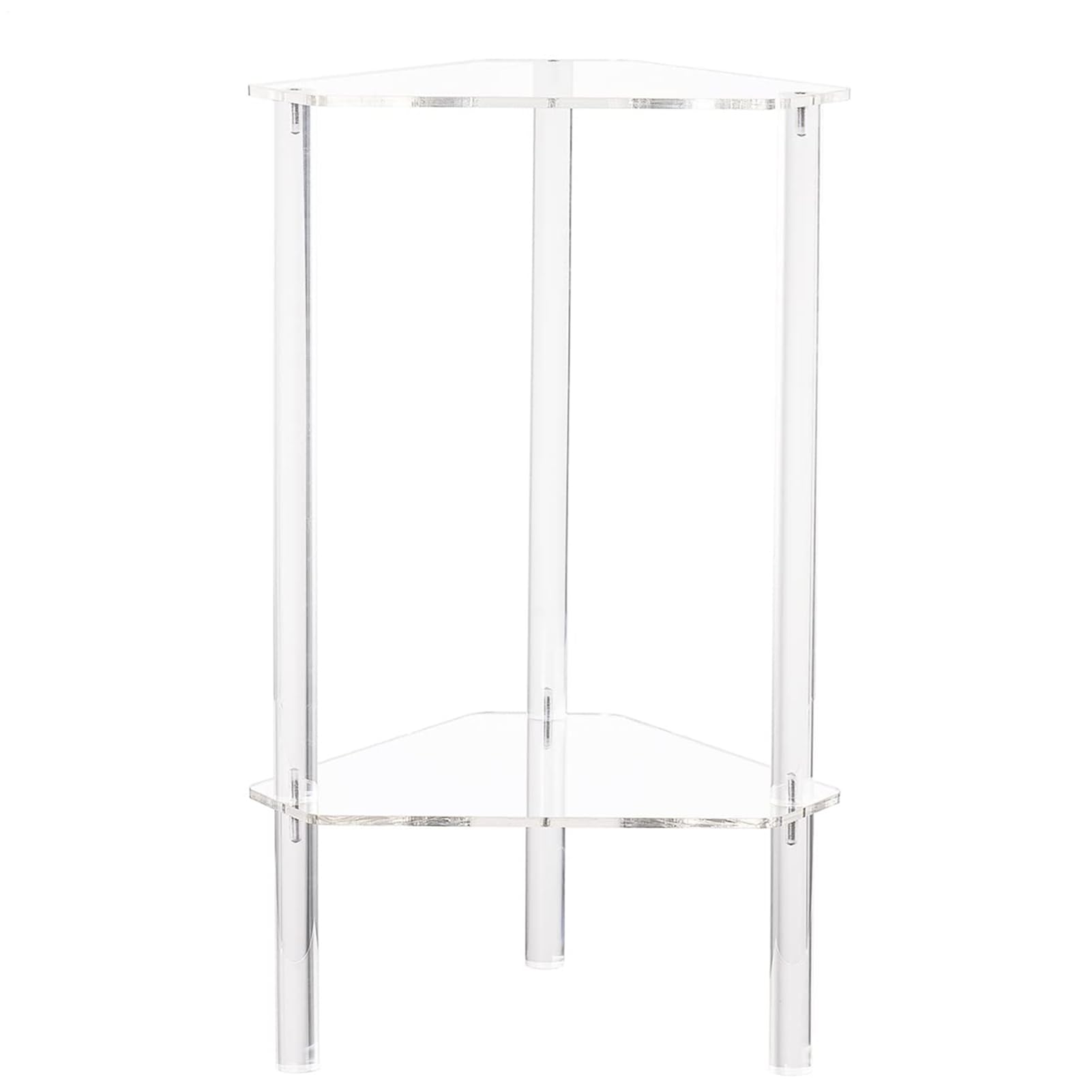 Table d'appoint transparente en acrylique à 2 niveaux pour le salon