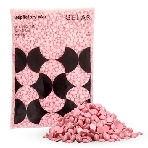 SELAS Wachsperlen Hagebutte 800g – Hard Wax Beans & Warmwachs Perlen für Haarentfernung | Heißwachs für Gesicht & Körper | Geeignet für empfindliche Haut, Wachserhitzer, Wax Warmer & Wachsgerät
