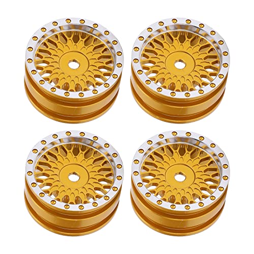 4pcs RC Car Wheel Hub for AXIAL SCX24 AXI90081 AXI00001 AXI00002 1/24 RC Car Metal Hub Accessory (Gold)