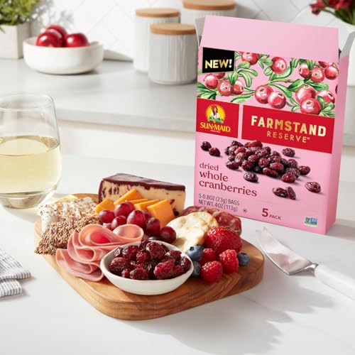 Image of Sun-Maid Farmstand Reserve Whole Dried Cranberries - (4 Pack) 8 oz Resealable Bag - Dried Fruit for Holiday Snacks and Charcuterie Boards