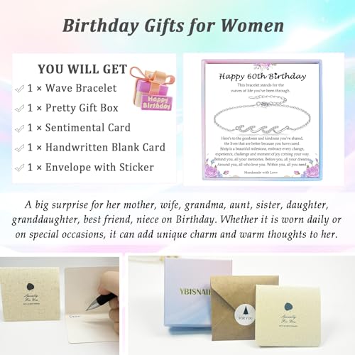 Image of Gifts for Women Christmas Birthday, Silver Wave Bracelets for Woman Mom Wife Grandma Daughter Granddaughter Friend Sister, The Waves of Life We've Through Together Mothers Day Graduation Gift