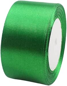 Satinband Weiß/Grün 3mm - 2 Rollen à 91m Für Geschenkverpackung & Hochzeitsdeko