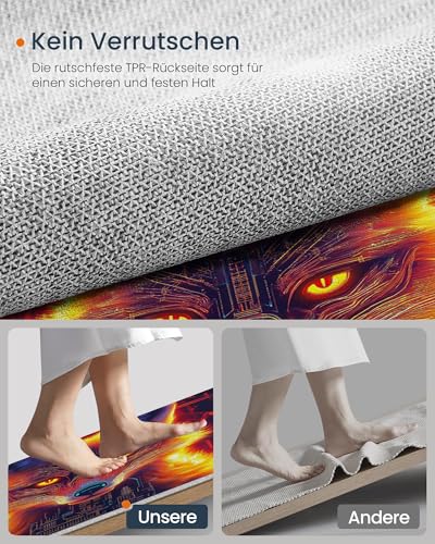 Tapis salon couleur orange 160x230 cm moderne lavable doux - 7