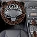 Accmor Fuzzy Car Steering Wheel Cover, Warm Fluffy Leopard Steering Wheel Cover with Cute Ears, Soft Plush Furry Car Accessories Decor for Women, Non-Slip Universal 15 inch Fit Vehicle, Truck, SUVs