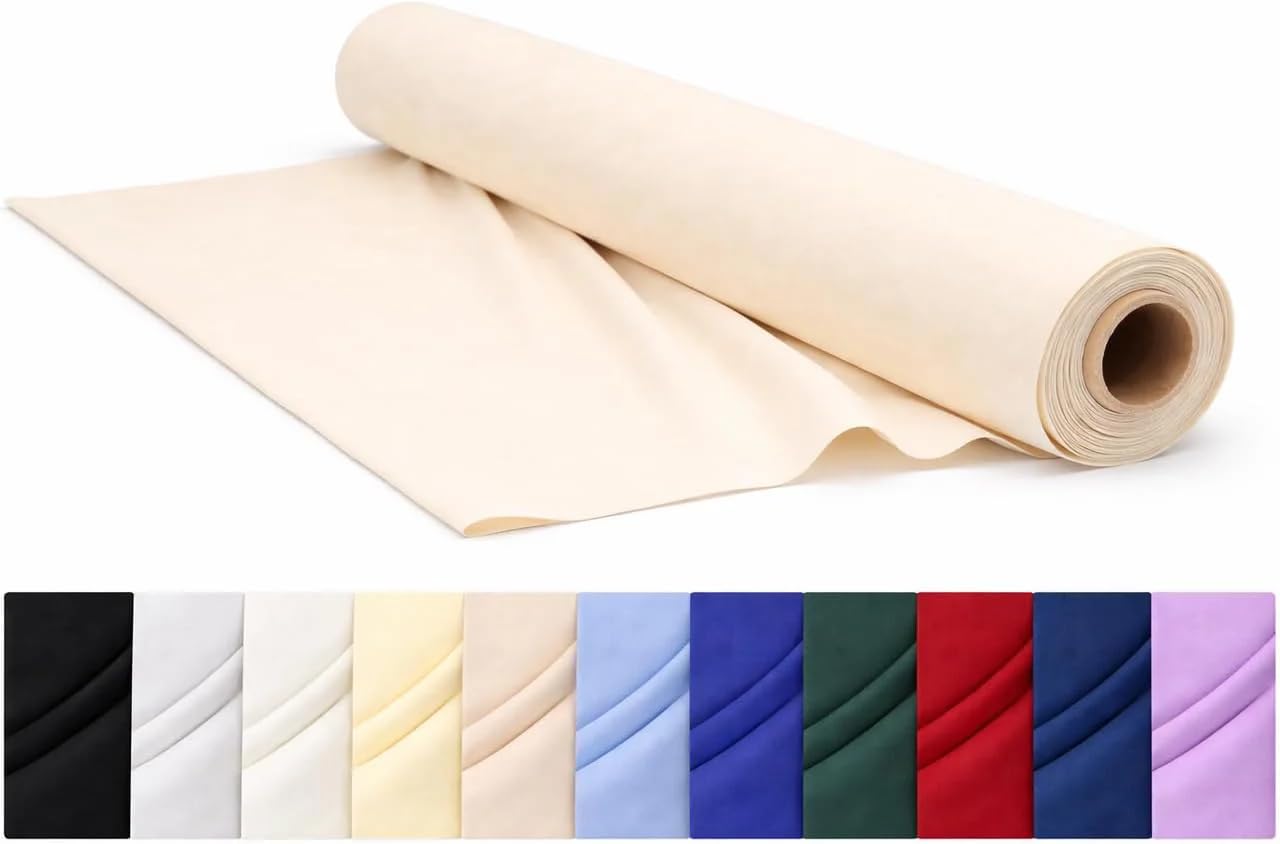 CraftsFabrics Plain Dyed Homespun Cotton Fabric – 100% Cotton – 110cm Wide – Soft Woven Craft Fabric for Sewing, Quilting, Dressmaking, Crafts & Home Décor (Ivory, 1 Metre Pre-Cut) — image 1