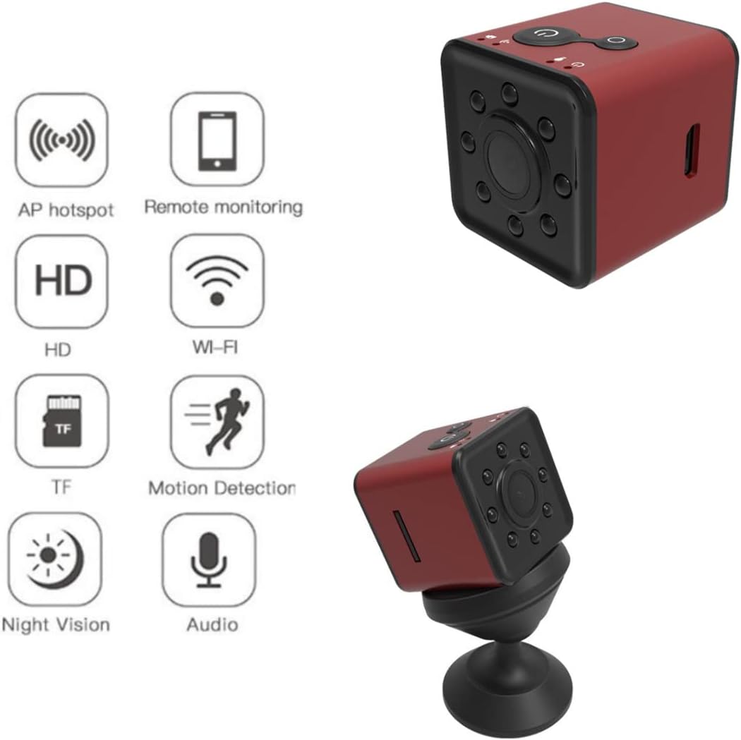 UNIKAMI Mini Camera SQ13 showing Wi-Fi and remote monitoring icons