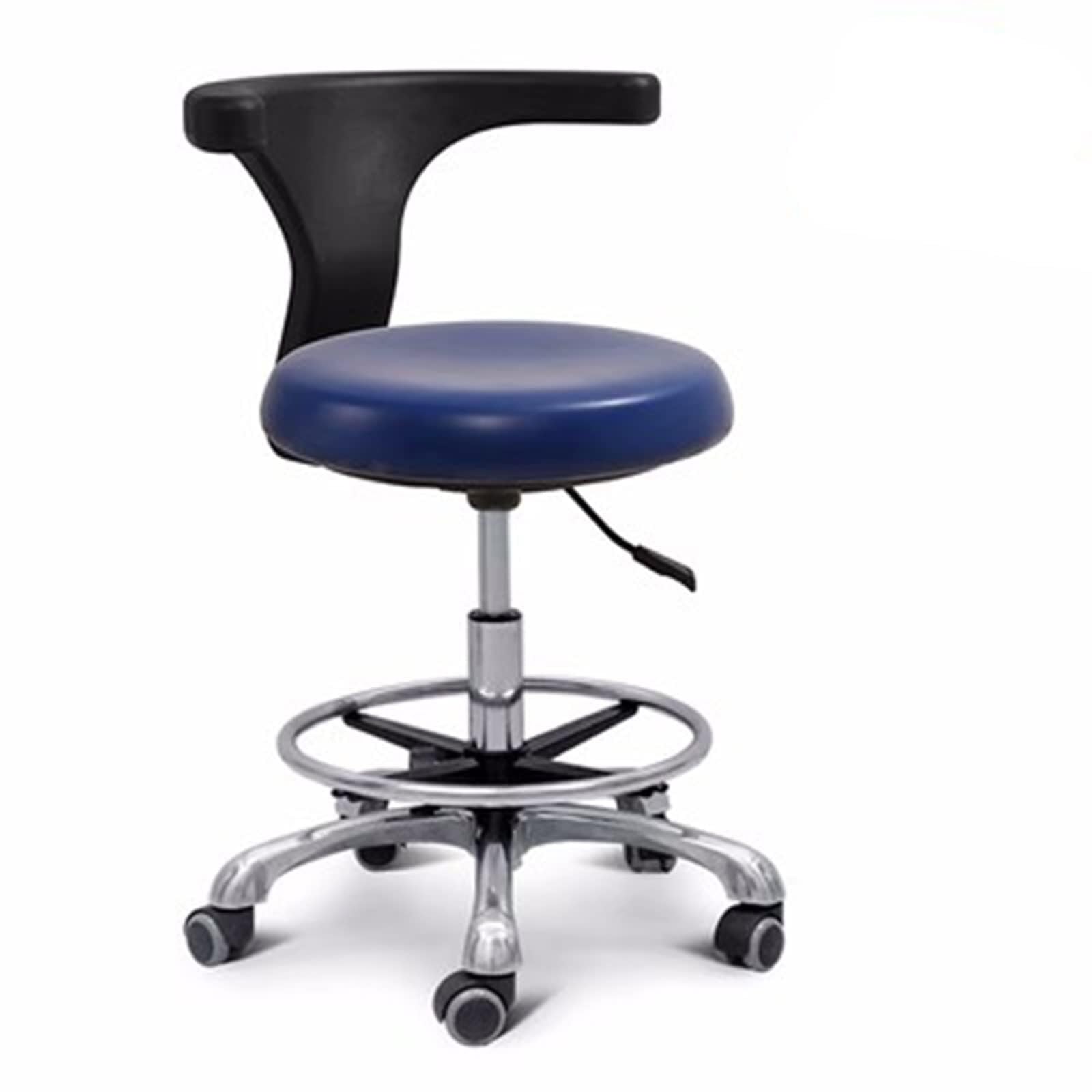 360° drehbarer Sattelhocker mit Armlehne, höhenverstellbarer PU-Leder-Rollstuhl für Salon, Tattoo, Zahnarztpraxis