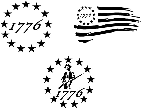 Amazon.com: 1776 Decals: 1776 Stars, Seventeen Seventy-Six Stars Minute ...