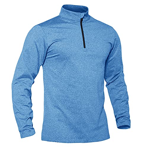 Image of TACVASEN Men's Sports Shirts 1 /4 Zip Long Sleeve Fleece Lined Running Workout Pullover Tops Sweatshirt