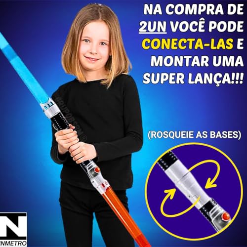 Brinquedo Espada Wars Sabre de Led Star Guardian retratil Fantasia acessório cosplay faz de conta pr