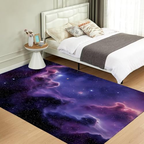 Tapis de salon nébuleuse violet grand format lavable 180x270 - 5