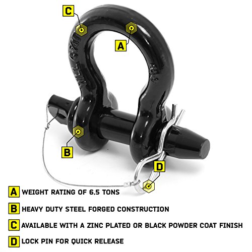 Smittybilt 7/8 Quick Disconnect D-Ring Shackle (Black) - 13050B" #TOP1