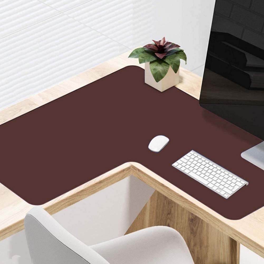 Customize Desk Pad Corner Computer Desk Mat L Shaped Writing/Gaming Mat,PU Leather Mousepad Laptop Keyboard Mat,Waterproof Table Protector Blotter