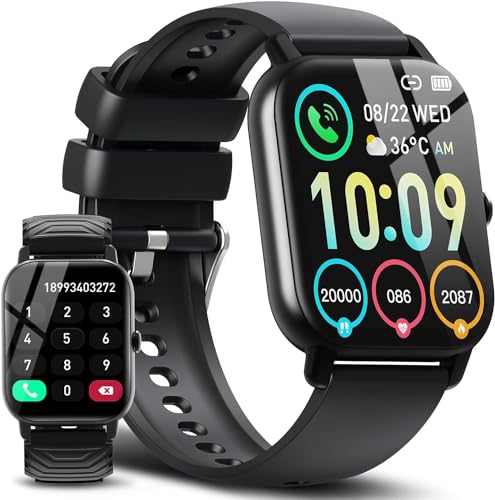 Ddidbi Reloj Inteligente Hombre Mujer con Llamada Bluetooth, 1,85' Smartwatch con 112 Modos Deportivos, Monitor de Ritmo Cardíaco y Sueño, Impermeable IP68 Pulsera Actividad para iOS Android, Negro