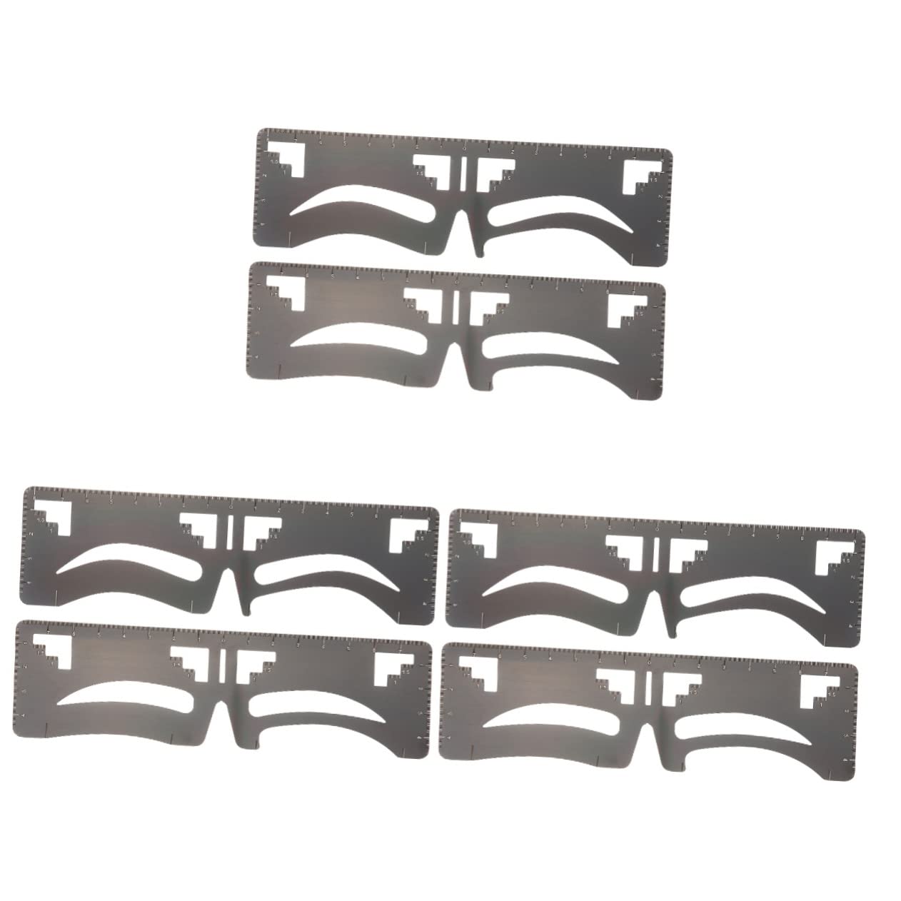 Baluue 6pezzi Ruler Per Sopracciglia Acciaio Inossidabile Strumento Guida Per Design Sopracciglia e Stencil Per Makeup Per Donne e Ragazze Per Tracciare e Bilanciare