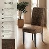 tectake® Set 4 Sedie Sala da Pranzo Ergonomiche, Sedie Moderne Sala da Pranzo con Gambe in Legno Massiccio, Sedie Comode per Ideali per Soggiorno e Cucina, Design Elegante - Marrone Anticato #3