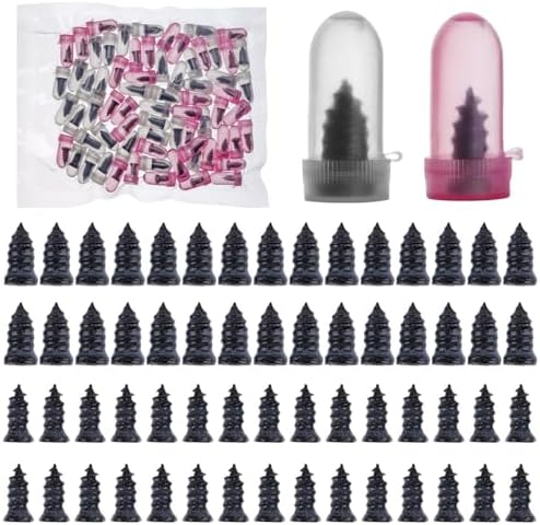 Screw in Tire Plugs, 70 Pcs Tire Repair Screws, Tire Repair Rubber Nail Kit, Tire Screw Plug Repair Kit, Self Screw in Tire Repair Plugs for Car, Motorcycle, Truck, Tractor Tire Puncture Repair