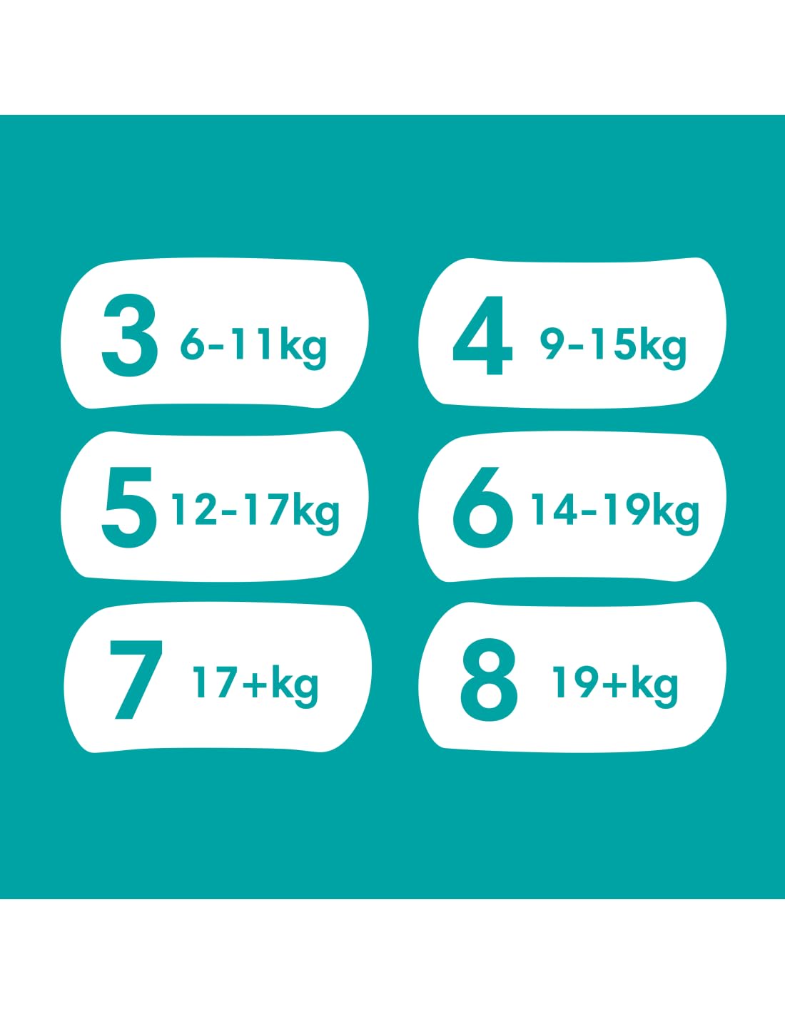 Pampers Pañales jumbo talla 8, 96 piezas, más de 19 kg