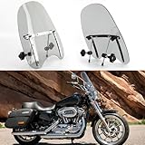 DREAMIZER Smoke Black Wave Windshield Windscreen,18'x16' Motorcycle Windshield,Universal PC Wind Deflector for 1 or 7/8” Handle Bars Motorcycle Motorbike