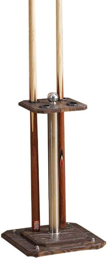 TQ Floor-Standing Billiard Cues Racks,4-Hole Wooden Freestanding Pool Cues Racks,Club Billiard Room Multifunctional Storage Rack/Teak Grain / 30x30x55cm