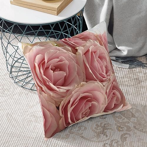Housse de coussin en velours côtelé imprimé roses 40x40 cm pour salon - 7