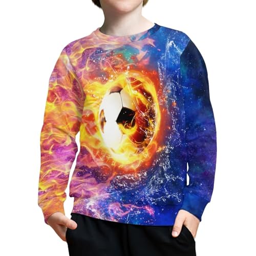 Boys Long Sleeve Shirts Crewneck Sweatshirts Loose Pullover Tops 6-16 Years