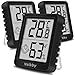 Produktbild Hygrometer Thermometer Innen Digital Vaikby 3 Stück- Luftfeuchtigkeitsmesser & Raumthermometer, Hohe Präzision, Einfach abzulesen, Energiesparend, für Innenräume wie Wohnzimmer, Schlafzimmer, Büro