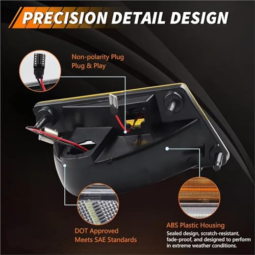 Clignotants rétroviseur Corvette C3 à LED dynamique ambre orange - 3