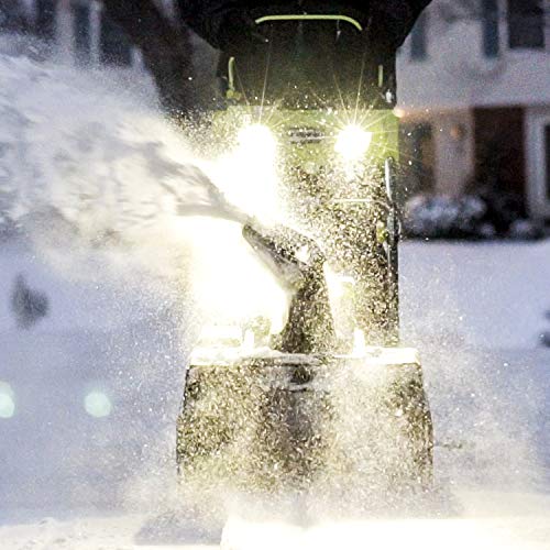 Earthwise SN74018 Cordless Electric 40-Volt 4Ah Brushless Motor, 18-Inch Snow Thrower, 500lbs/Minute, With LED spotlight (Battery and Charger Included), Black/Green