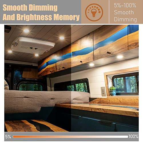 Rv 12V Three Way Dimmer Switch Kit, Dc 12 Volt Light Dimmer For Rv Boat Camper Van Trailer Interior Lighting, 19Mm Stainless 3-Way Dimmer For Led Strip Light, Rope Light #TOP5