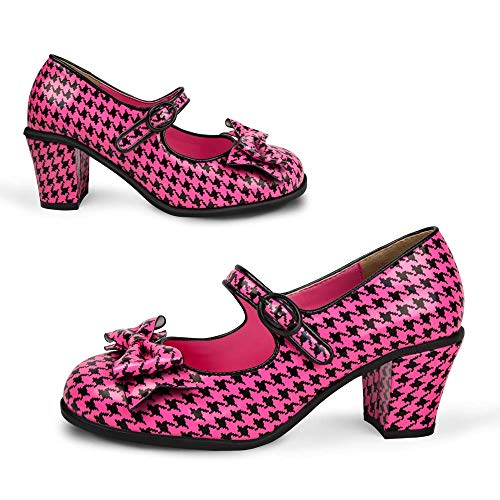 Image of Hot Chocolate Design Artistic Women's Mid Heel Strap Pumps | Block Heel Design, Vegan Faux-Leather Upper, Padded Footbed, Buckle Closure, Occasion Pumps for Women
