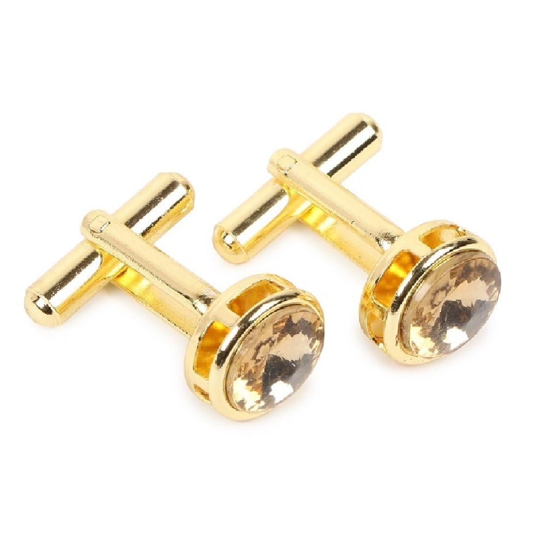 fashmade “where fashion is made” FashMade Gold 24k Plated Stainless Steel Cufflinks for Men | Embedded American Stone | Anti-Rust | Cufflink Box Included | Perfect for Formal Wear & Gifting-picture-15