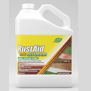 Outdoor Rust Stain Remover, 1 Gallon – Fast-Acting Biodegradable Formula Removes Tough Rust, Hard Water & Well Water Stains on Concrete, Brick, Stucco, Wood, Vinyl & More – Spray, Rinse, No Scrubbing