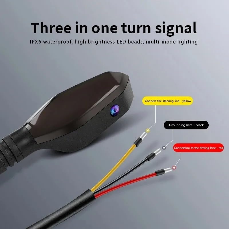 Clignotants Moto LED avec projection RVB et feux de stop arrière (Lot de 2)