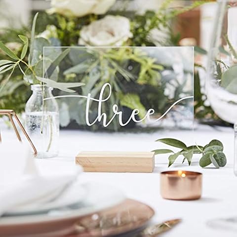 Ginger Ray Botanical Wedding Acrylic Table Numbers Cover