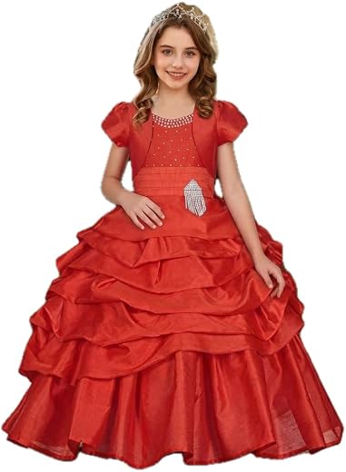 Wish little Baby Girl Princess Satin Dreamy Bubble Dress for Wedding Festival Birthday Gown
