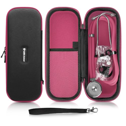 Dual Head Stethoscope with Matching Storage Case, EMT Shears and Pen Light - Assorted Colors (Pink)
