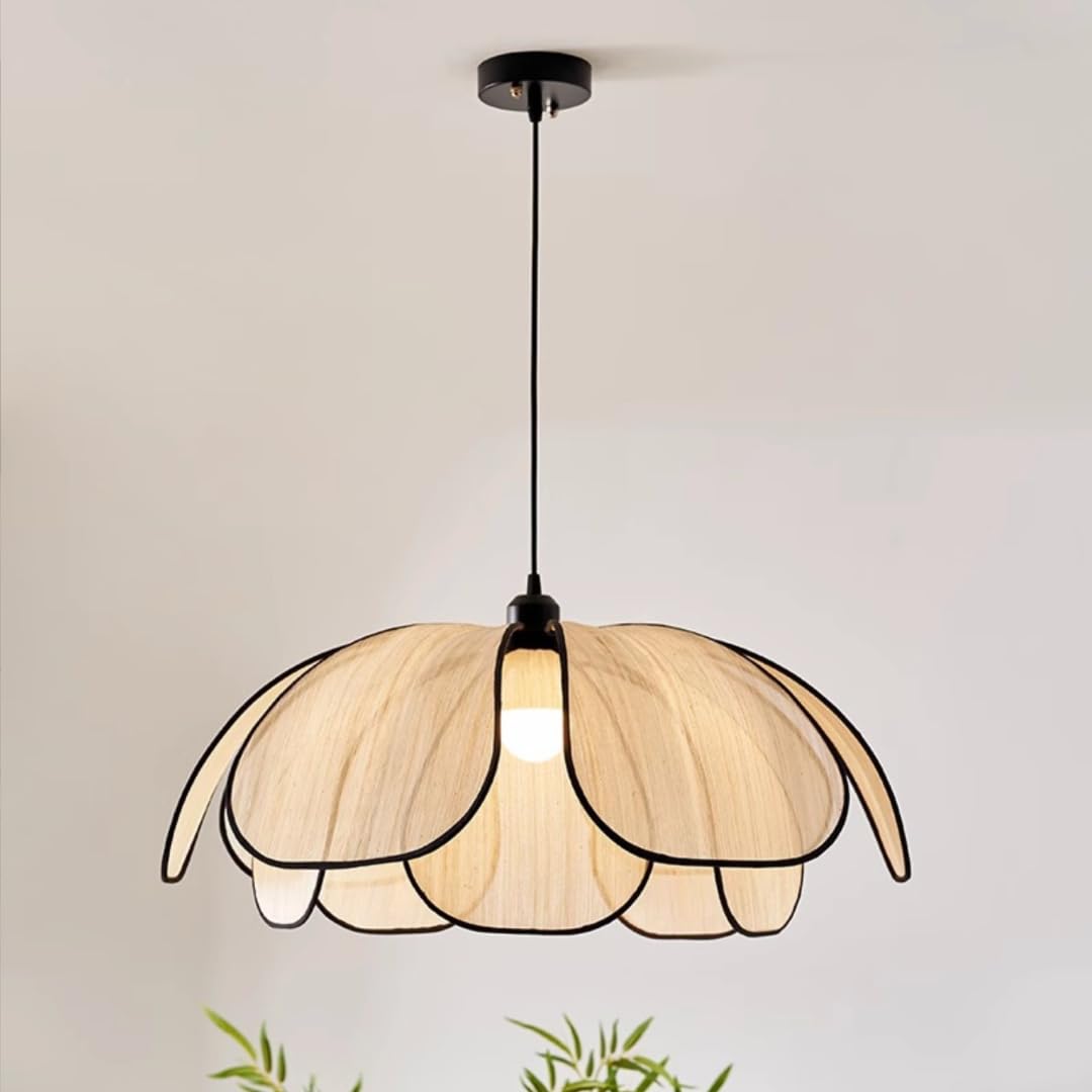 Płatek abaki lampa wisząca prosta sztuka lampa wisząca z płatkami naturalne światło sufitowe lampa sufitowa dekoracyjny żyrandol do sypialni salon jadalnia 50cm