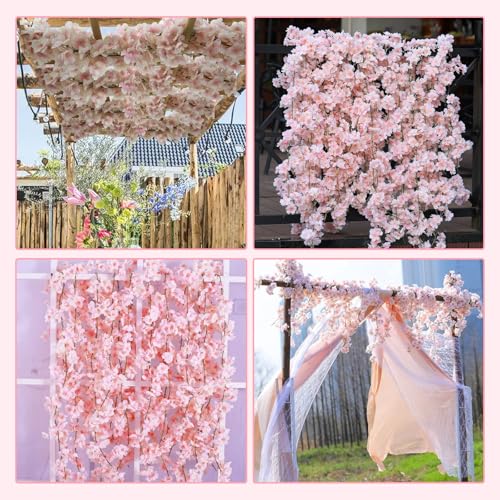 kasanidika 桜 造花 桜の花 造花の藤 藤の花 吊り下げ 4本入り 全長1.8m シルクフラワー 枯れない花 人工造花 フェイクフラワー バレンタインデー飾り インテリア 壁掛け 花輪 庭園 飾り 観葉植物 店舗装飾用 母の日 結婚式 宴会 人気 DIY装飾 忘年会 年末祭り 新年 入学式 卒業式 [3]