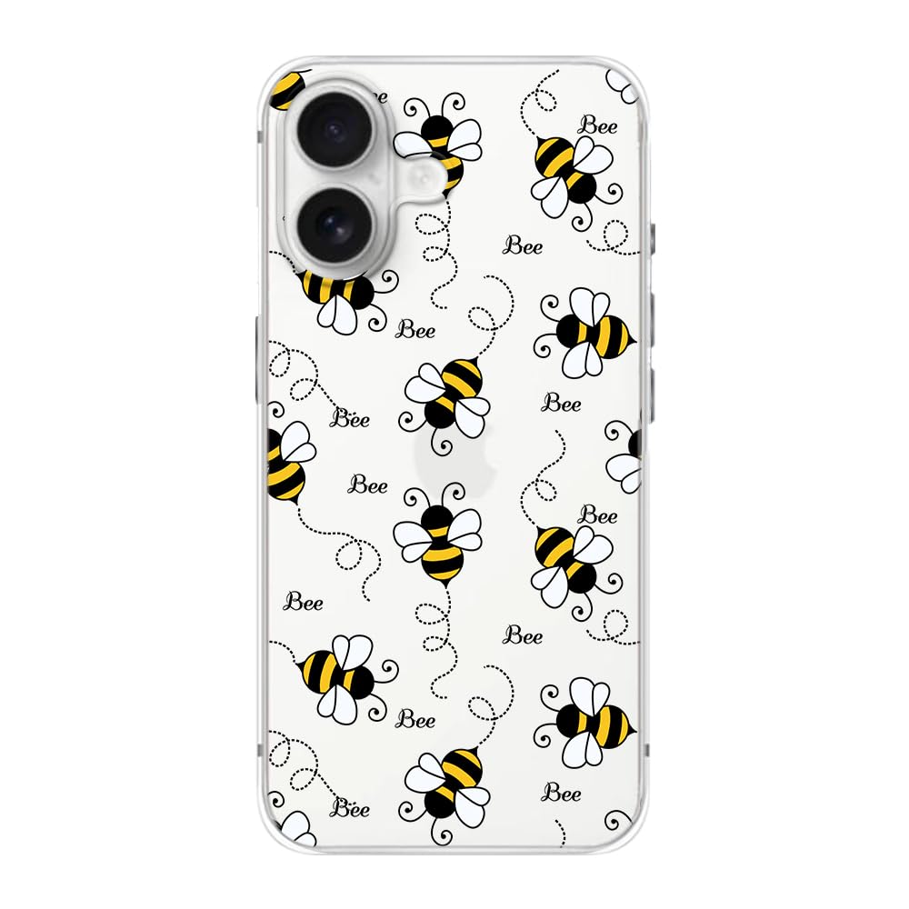 Blingy's iPhone 16 Case, Dinosaur Pattern, Clear TPU, 6.1 inch