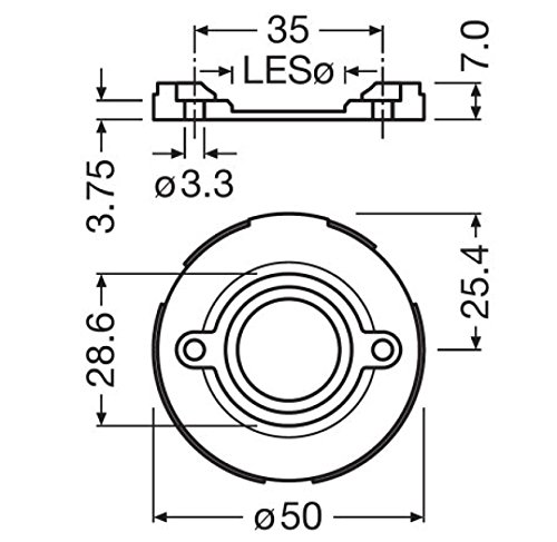 Technical drawing with dimensions of OSRAM PrevaLED Core Z4