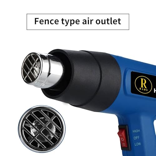 Heat Gun 1800W Adjustable Temperature (50℃- 580℃) Fast Heating Heavy Duty Hot Air Gun Kit Variable Temperature Control Overload Protection With Nozzle For Crafts, Shrinking Pvc, Stripping Paint. #TOP3