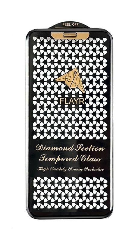 Cover Gallery Military-Grade Diamond Flyer Tempered Glass Screen Protector Compatible For iPhone X With Edge To Edge Coverage And Easy Installation Kit