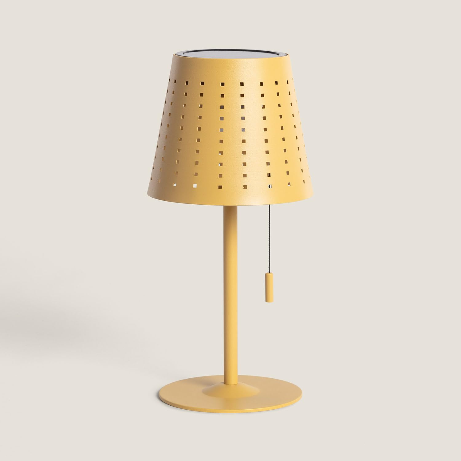 LEDKIA LIGHTING Lámpara de Mesa Solar Exterior LED Portátil con Batería USB Recargable Banate Amarillo Arena